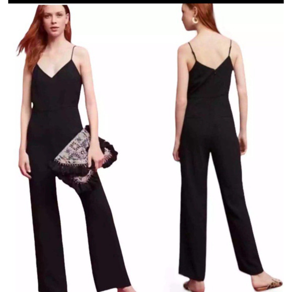 Anthropologie Pants - Anthropologie Essential Slim Jumpsuit Womens Size 8 Black Classic Preppy